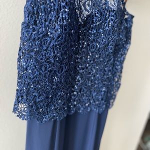 Prom dress, Size 10, Navy, Floor length